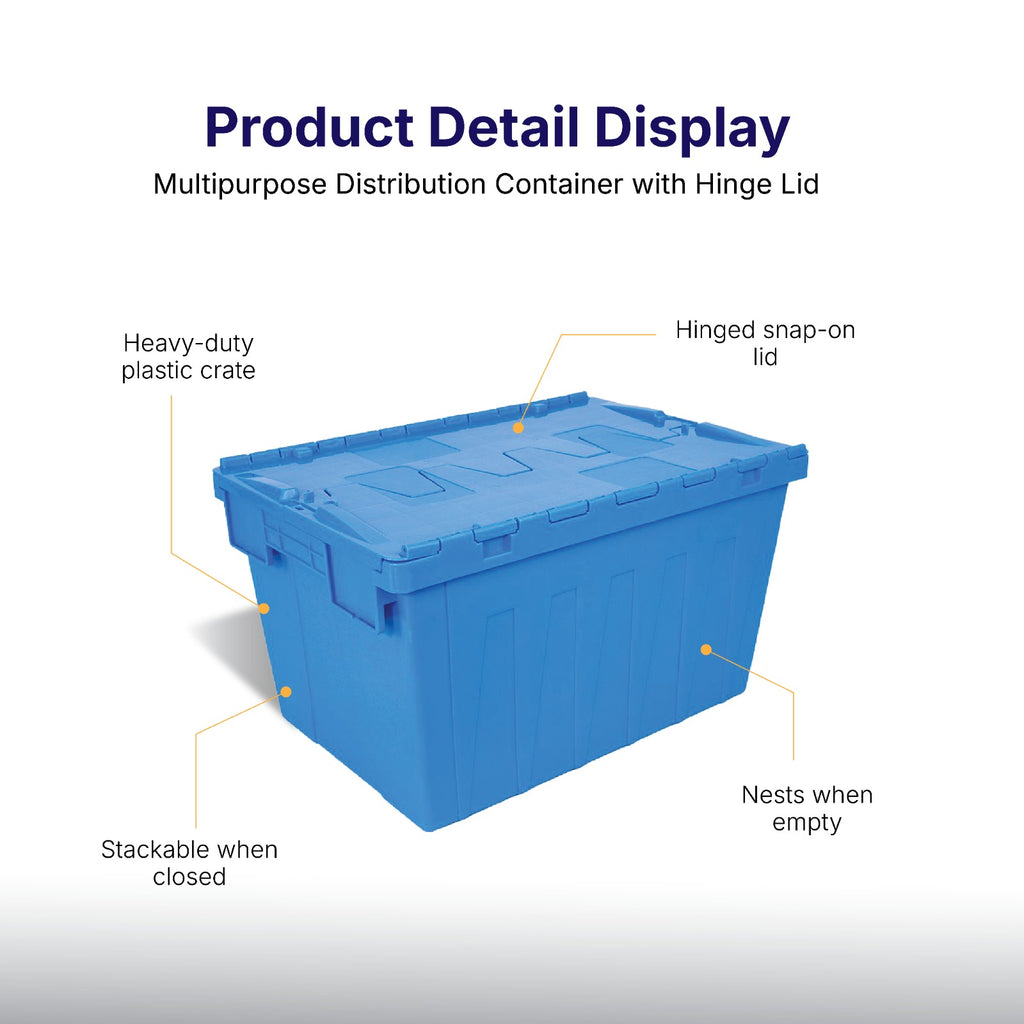 Pulse Gear 85L Sealable Storage Bin with Lid – Heavy Duty Stackable Plastic Container for Home, Warehouse & Industrial Use (600x400x355mm, Includes 2 Free Security Seals)