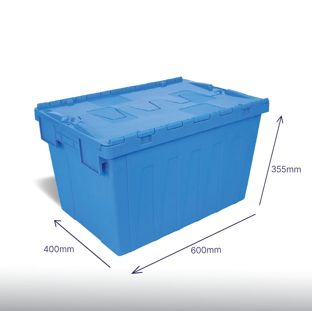 Pulse Gear 85L Sealable Storage Bin with Lid – Heavy Duty Stackable Plastic Container for Home, Warehouse & Industrial Use (600x400x355mm, Includes 2 Free Security Seals)