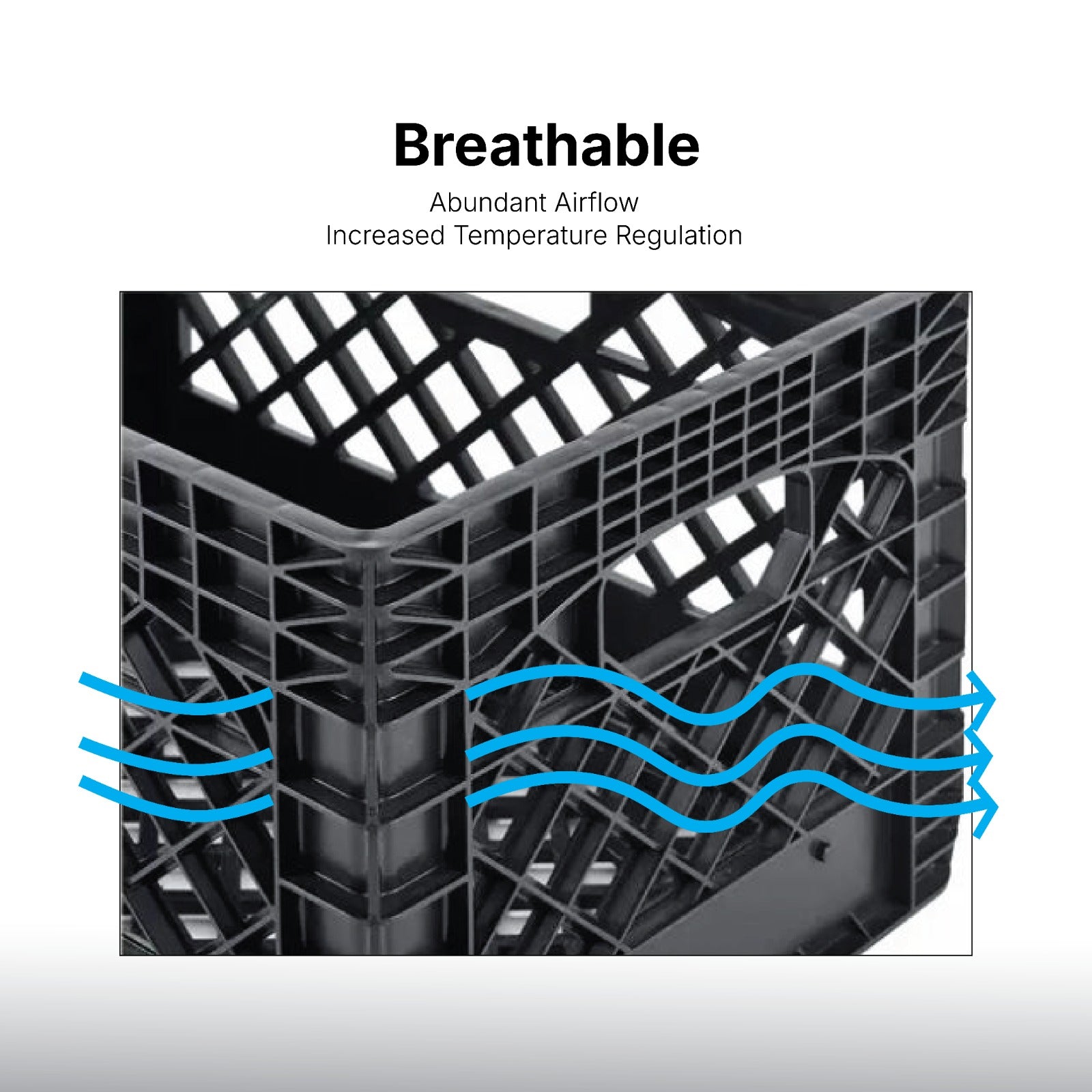 Pulse Gear Heavy Duty Plastic Milk Crate – Multipurpose Stackable Storage Box for Home, Office, Warehouse & Industrial Use (Black)