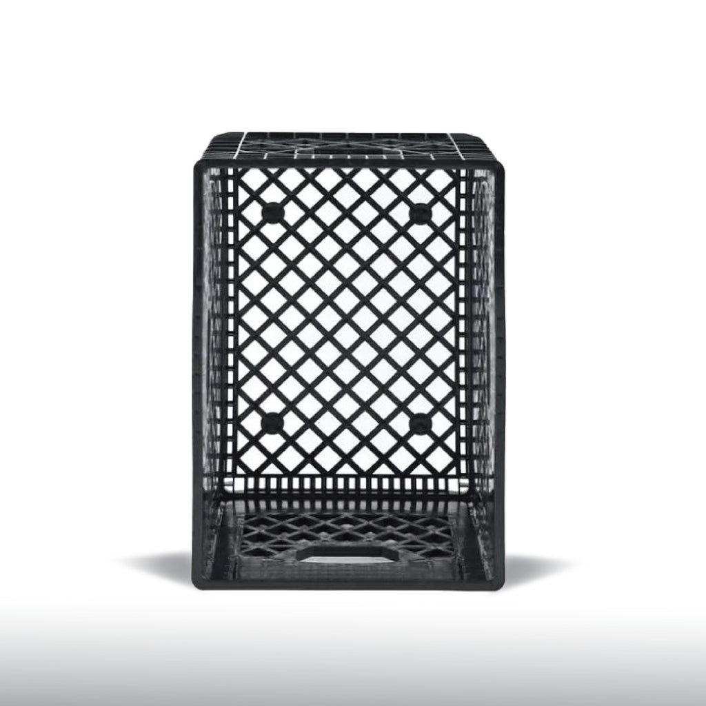 Pulse Gear Heavy Duty Plastic Milk Crate – Multipurpose Stackable Storage Box for Home, Office, Warehouse & Industrial Use (Black)