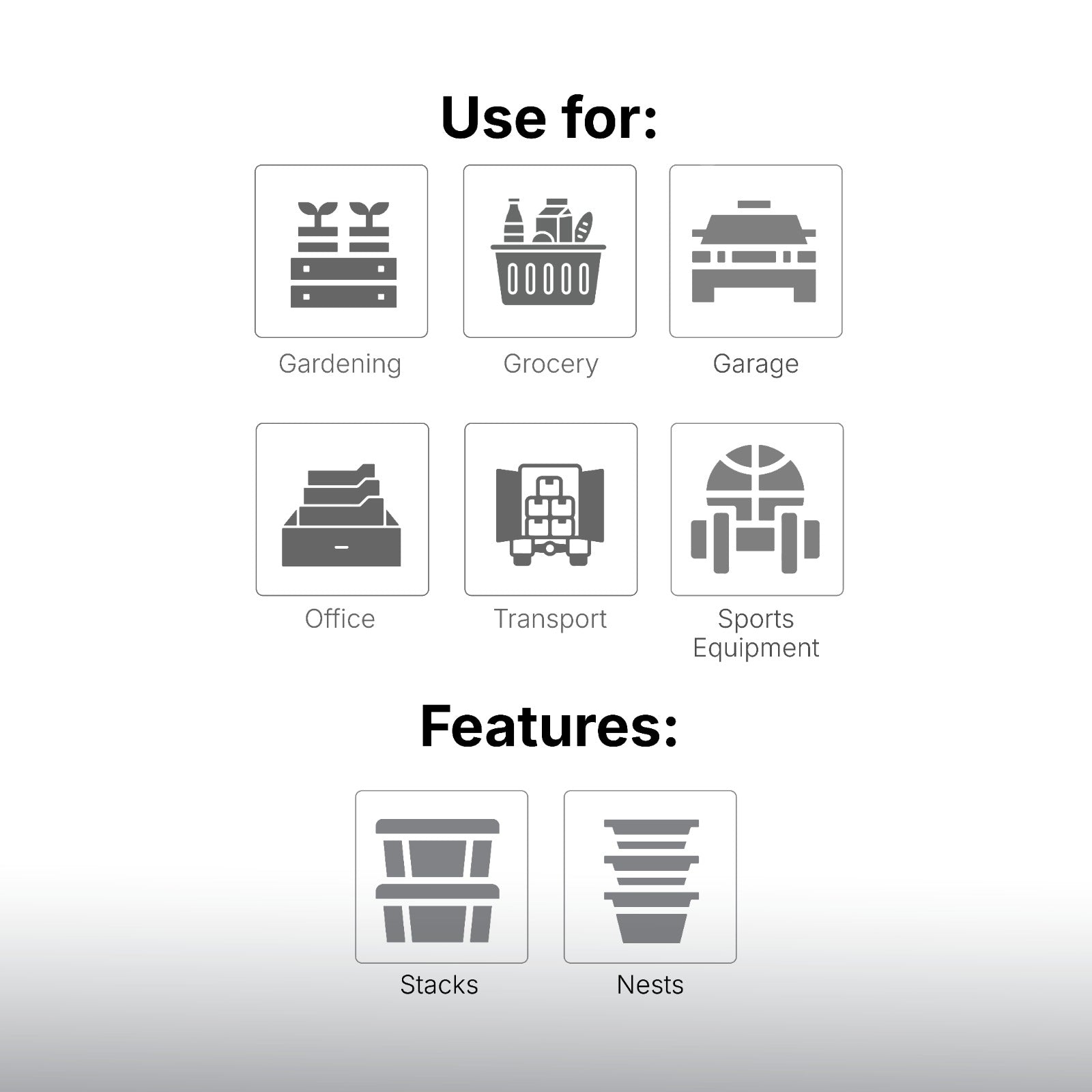 Pulse Gear Heavy Duty Plastic Milk Crate – Multipurpose Stackable Storage Box for Home, Office, Warehouse & Industrial Use (Black)