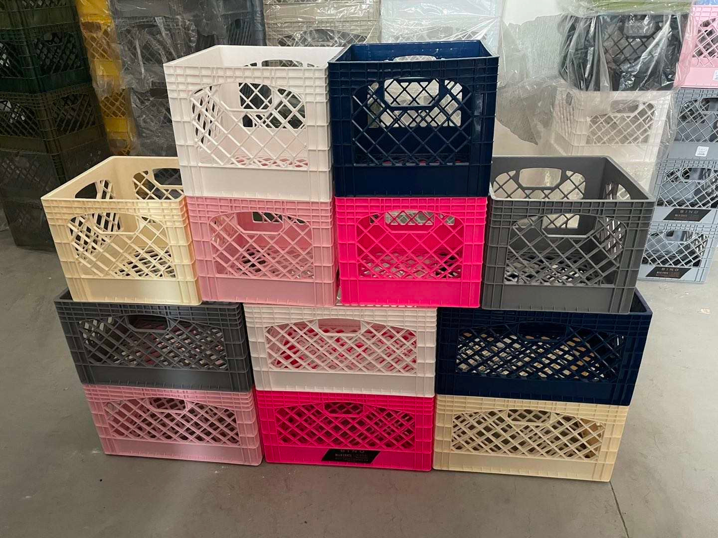 Pulse Gear Heavy Duty Plastic Milk Crate – Multipurpose Stackable Storage Box for Home, Office, Warehouse & Industrial Use (Black)